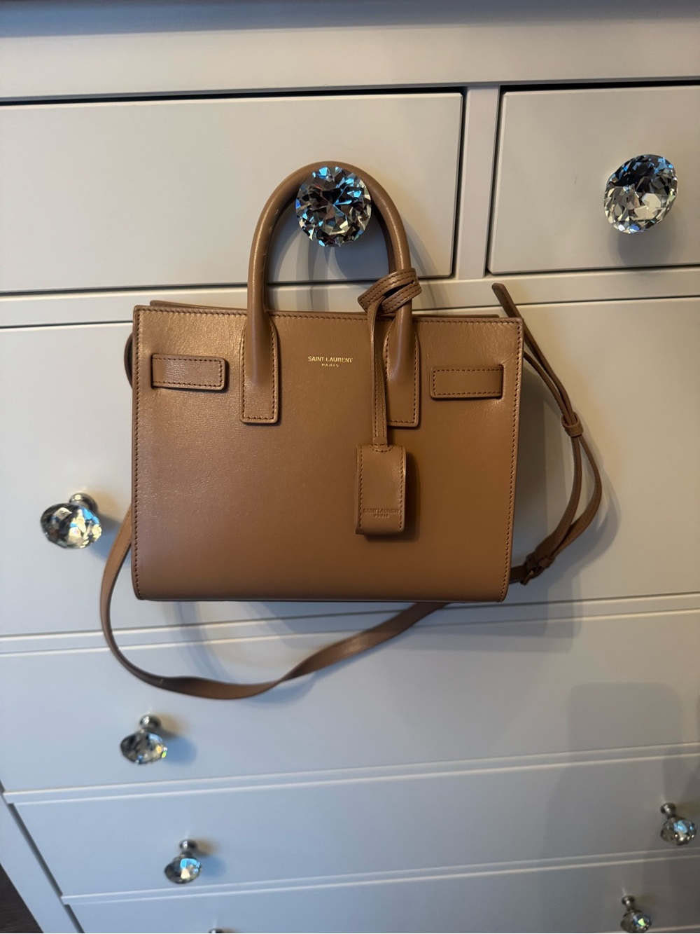 Saint Laurent Tan Leather Small Sac de Jour